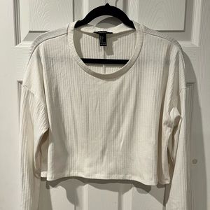 White cropped long tee